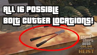 ALL 16 POSSIBLE BOLT CUTTER LOCATIONS FOR CAYO PERICO GATHER INTELSCOPE OUT GTA 5 ONLINE DLC [upl. by Bueschel]