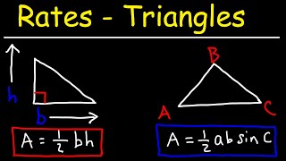 Related Rates  Area of a Triangle [upl. by Bradeord895]