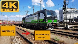 【4K】 Führerstandsmitfahrt Würzburg HBF nach Aschaffenburg HBF über Veitshöchheim Gemünden Lohr [upl. by Laurene]