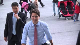 Exclusive Justin Trudeau arrives at The Peace Tower in Ottawa [upl. by Charmine375]