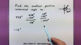 Trigonometry  Finding coterminal angles [upl. by Leitman]