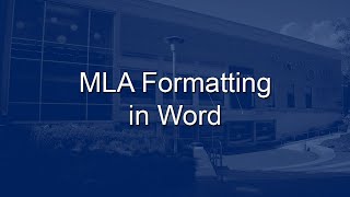 MLA Formatting in Word [upl. by Atterbury406]