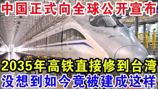 中国正式向全球公开宣布，2035年高铁直接修到台湾，没想到如今竟被建成这样 [upl. by Kaehpos]