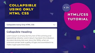 CollapsibleDropdown Using Only HTML CSS  CSS Tutorial  Enhance Coding  SEO Friendly [upl. by Keary]