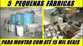 5 PEQUENAS FÁBRICAS LUCRATIVAS PARA ABRIR COM MENOS DE 15 MIL REAIS [upl. by Anirahtak73]