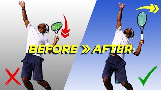 How To Generate EFFORTLESS POWER On The Tennis SERVE In 3 Steps [upl. by Matta]