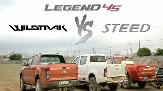 Offroad Bakkie Drag Race Toyota Hilux vs Ford Ranger vs GWM Steed6 [upl. by Ymaral]