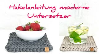 DIY Häkelanleitung moderner Untersetzer Maschenherz [upl. by Giorgio]