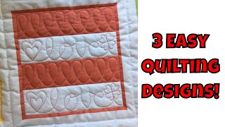 Three Easy Machine Quilting Designs  Beginner Quilting Tutorial with Leah Day [upl. by Nahgaem]