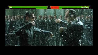 Neo vs Agent Smithwith healthbars Final Battle Part 1 [upl. by Culhert]