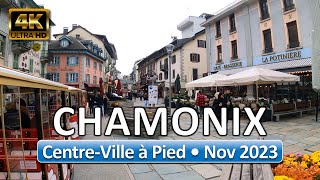 Chamonix France • City Center • November 4 2023 • Virtual Tour 4K [upl. by Menard637]