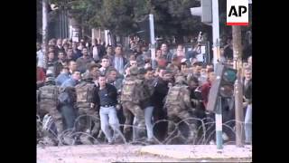 KOSOVO MITROVICA PROTESTORS CLASH WITH KFOR TROOPS [upl. by Diann349]