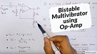 BISTABLE MULTIVIBRATOR USING OPAMP explained in simple way  in hindi  Electronics Subjectified [upl. by Thetes]