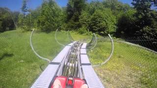 Full throttle at the Mountain Coaster at Ellicottvilles Sky High Adventure Park [upl. by Alien]