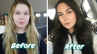 BLONDE GOES BRUNETTE  HOW TO FILL AND DYE BLEACHED HAIR [upl. by Jeu403]