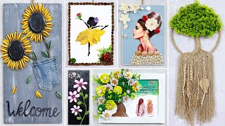 10 super easy Wall Hanging Craft Ideas with different Waste Material [upl. by Hserus]