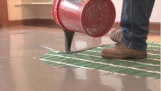 Installing Electric Floor Heating under Luxury Vinyl Tile with Self Leveling Concrete [upl. by Yantruoc]