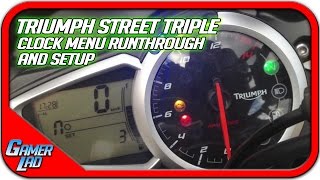 Triumph Street Triple R ABS  Clock  Dash RunthroughSetup [upl. by Airdnala]