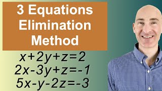 Solving Systems of 3 Equations Elimination [upl. by Esaele]