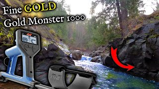 Minelab Gold Monster 1000 review Testing how to use for small gold [upl. by Enilrae568]