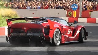 Ferrari FXX K EVO screaming in the streets of Milan during the 2018 F1 Live Festival [upl. by Crescantia]