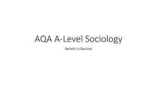 AQA ALevel Sociology Beliefs in Society revision [upl. by Raymond548]