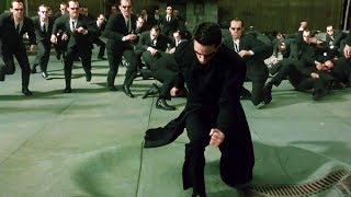 Neo vs Smith Clones Part 2  The Matrix Reloaded Open Matte [upl. by Rancell]