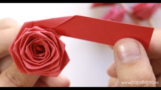 🌹 Cómo hacer rosas con una tira de papel tipo quilling [upl. by Bouley]