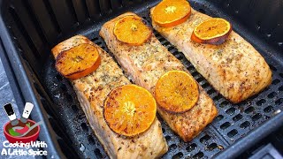 Air Fryer Frozen Salmon Fillet Recipe [upl. by Peterus]