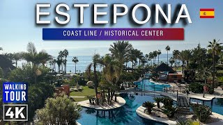 Walking Tour through Estepona  Spain 4k [upl. by Nettle]