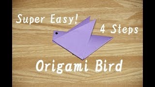 Super Easy Origami Bird Level 3 year old [upl. by Akived]