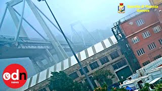 Police release new footage of doomed Morandi Bridge collapse in Genoa [upl. by Ytissac]