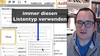Word Überschriften nummerieren Gliederung [upl. by Aehs492]