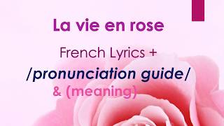 Easy Lyrics La vie en rose Edith Piaf [upl. by Atirrehs919]