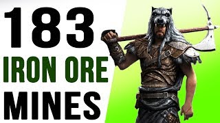 Skyrim All Iron Ore Mines Locations 183 Iron Ore [upl. by Ennovyhc]