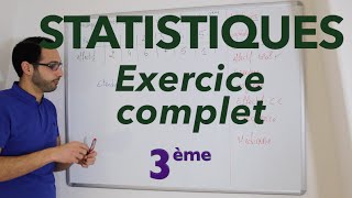 Statistiques  Exercice complet  3ème [upl. by Cordula]