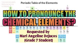 HOW TO PRONOUNCE THE 118 ELEMENTS IN PERIODIC TABLE  Teacher Maureen [upl. by Stoller]