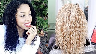 DYING my Hair BLONDE ♡  How I Maintain Curly Blonde Hair [upl. by Letnuhs]