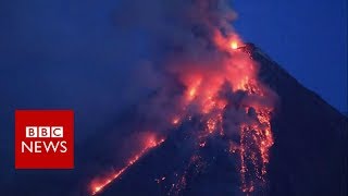 Timelapse of Philippines volcano eruption  BBC News [upl. by Auerbach]