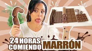 24 HORAS COMIENDO MARRÓN  RETO SandraCiresArt  All Day Eating Brown Food Challenge [upl. by Pravit]