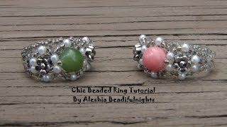 Chic Beaded Ring Tutorial [upl. by Ginder]