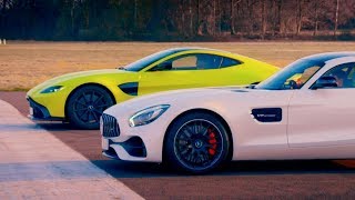 Aston Martin V8 Vantage vs MercAMG GT S  Top Gear Series 26 [upl. by Watkins]