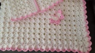 Easy crochet baby blanketcraft amp crochet blanket pattern 2504 [upl. by Nrojb]