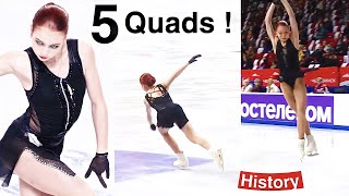 Alexandra Trusova lands 5 QUADS  history [upl. by Sean379]