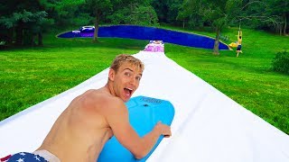 WORLDS BIGGEST BACKYARD WATERSLIDE [upl. by Renrut]