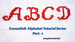 cross stitch patterns cursive alphabet tutorial on aida fabric [upl. by Niliac]