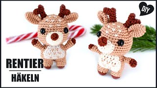 Rentier häkeln 🦌  Tiere Weihnachten Häkelanleitung  DIY by Pfirsichteufel [upl. by Caldeira]