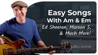 3 Easy Songs on Guitar using Em and Am  Guitar for Beginners [upl. by Sheridan]