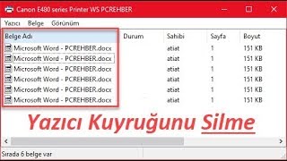 Windows 10 Yazdırma Kuyruğu Temizleme [upl. by Naima244]