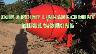 OUR 3 POINT LINKAGE CEMENT MIXER WORKING [upl. by Nyrraf258]